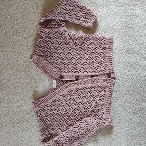 Crocheted cropped sweater by Nicole Miller